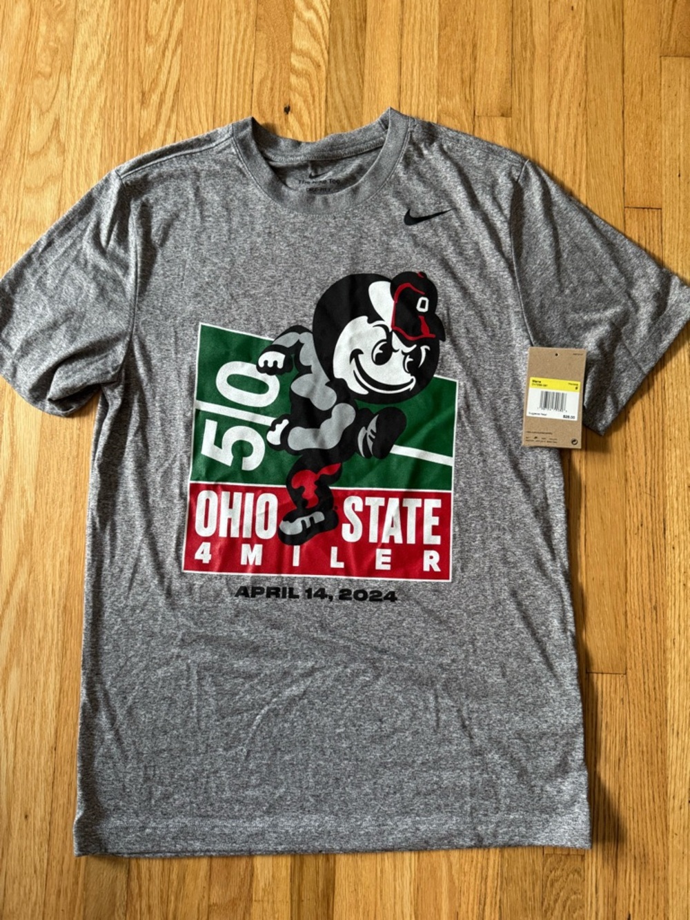 Nike Ohio State 50th 4-Miler Graphic Tee - Gray